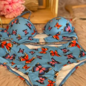 Blue butterfly swimsuit